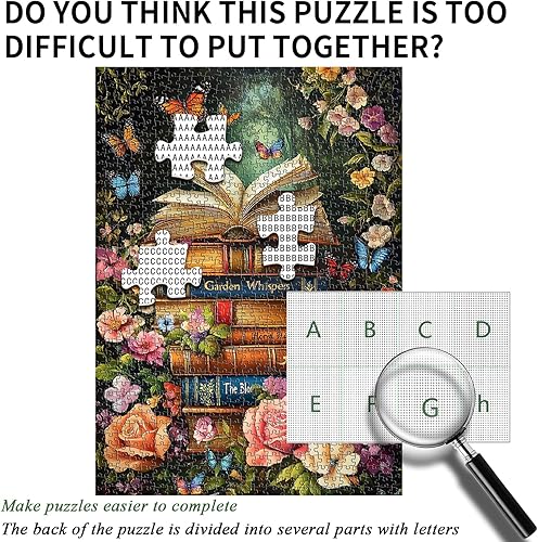 Miniatura 5 de Rompecabezas vintage de 1000 piezas para adultos, rompecabezas retro de jardín de flores silvestres, rompecabezas de plantas difíciles para amantes