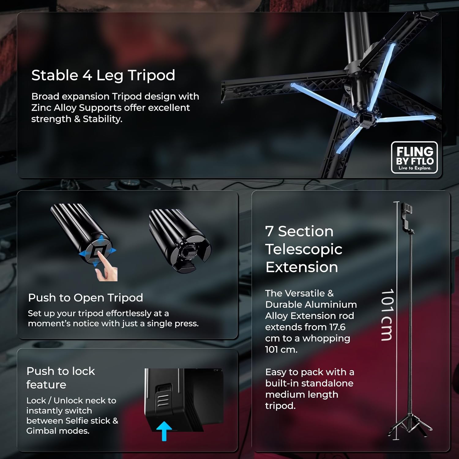 New Year Sale Q31 Mobile Selfie Stick Tripod With Gimbal Stabilizer, Anti-...