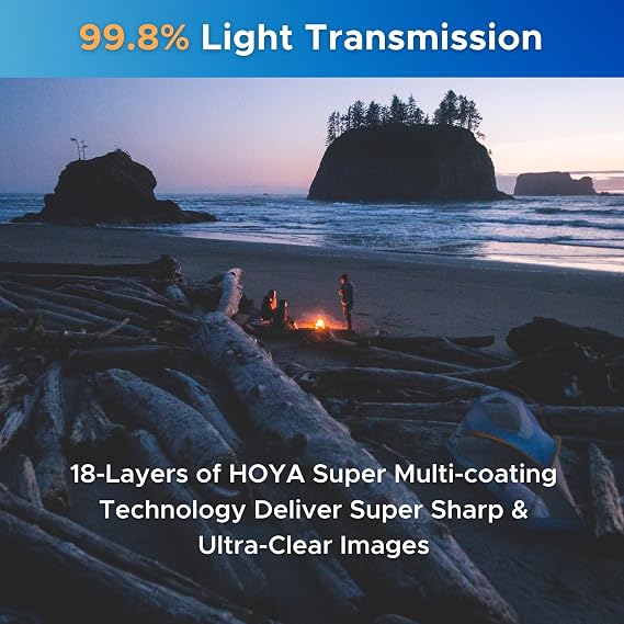 Hoya EVO Antistatic 55mm UV Filter Camera Filters with 16-Layer SMC Coating, 3mm Thick, Optical Glass for Superior Resolution - Dust, Stain & Scratch-Resistant for Clear and Distortion-Free Images
