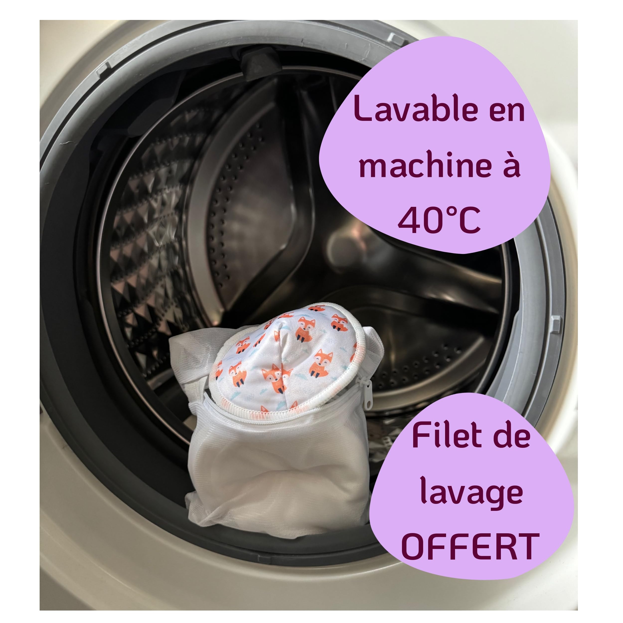 Coussinets d'allaitement lavables en fibre de bambou triple épaisseur ultra absorbants pack 20 + pochette étanche + filet de lavage