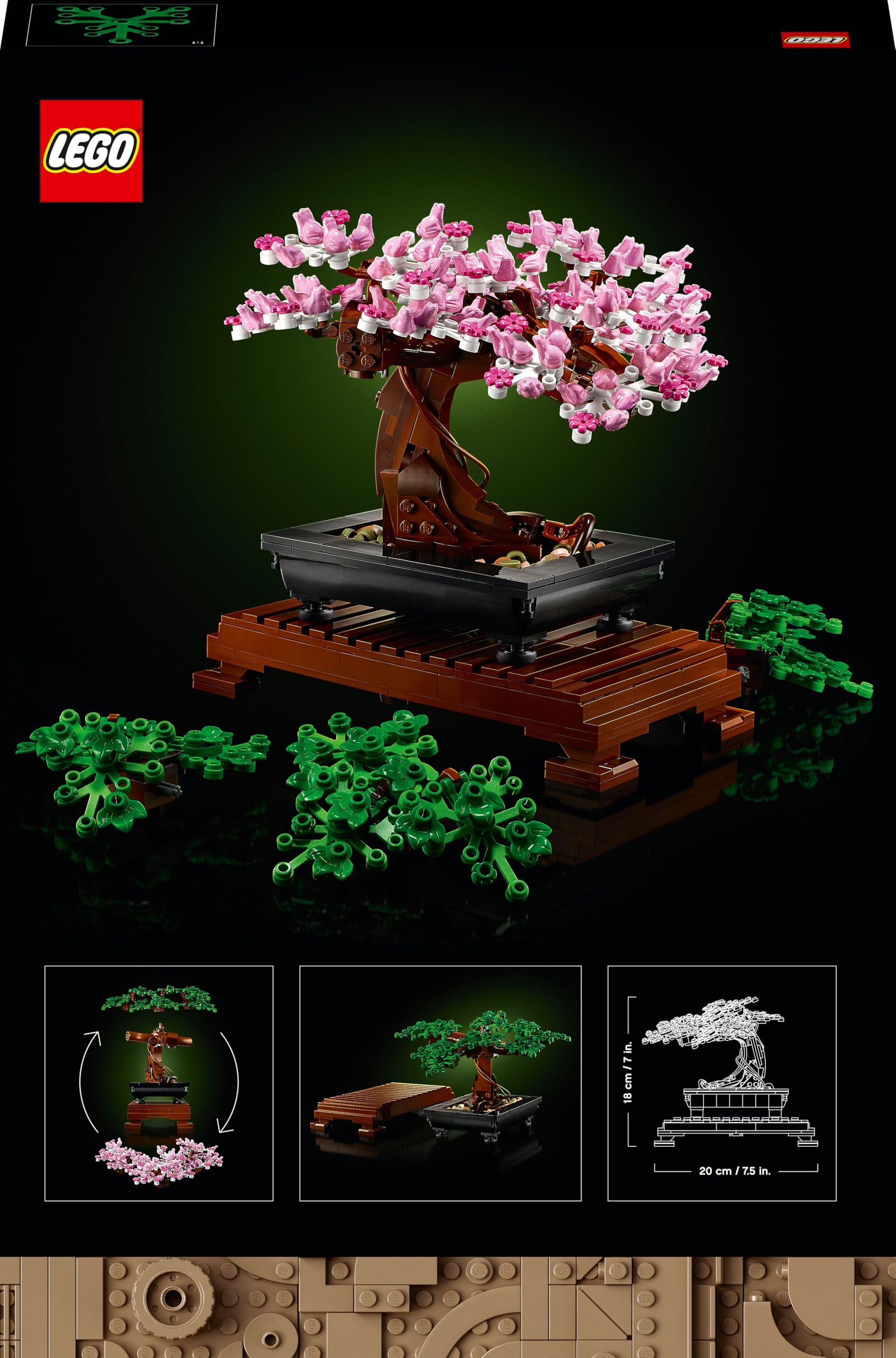 LEGO Botanicals Bonsái Kit de Maquetas y Manualidades para Adultos - Decoración para el Hogar y la Oficina, Flores y Plantas Artificiales, Regalo para Mujeres y Hombres, Madres, Pareja 10281