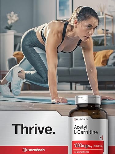 Miniatura 6 de Horbäach Acetil L-carnitina 1500 mg | 200 cápsulas | Suplemento extra fuerte | Sin OMG y sin gluten
