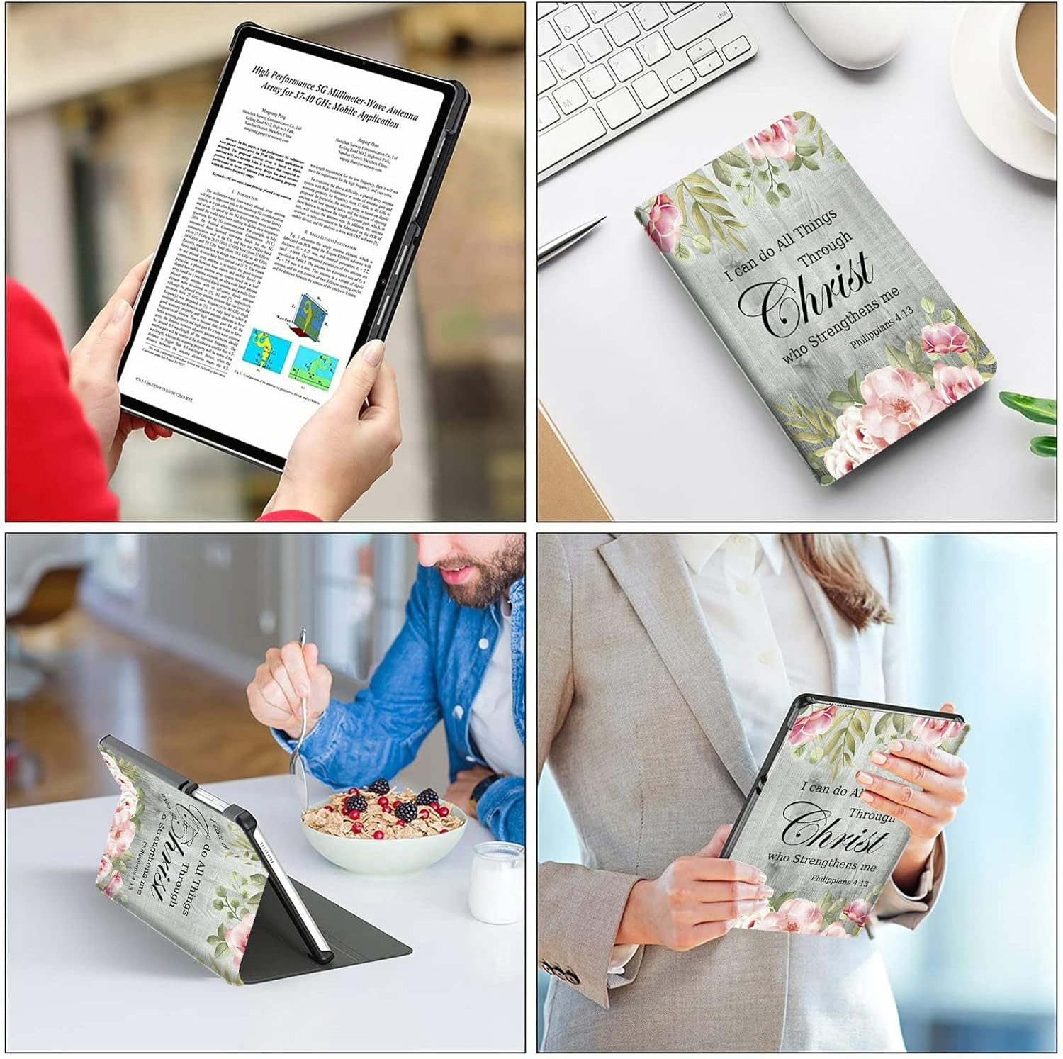 Rossy Case for 6" All-New Kindle 11th Generation 2022 Release (ONLY Fit 6 inch Basic Kindle Case 2022) Slim PU Leather Adjustable Stand Smart Cover with Auto Wake/Sleep,Bible Verse Philippians 4-13