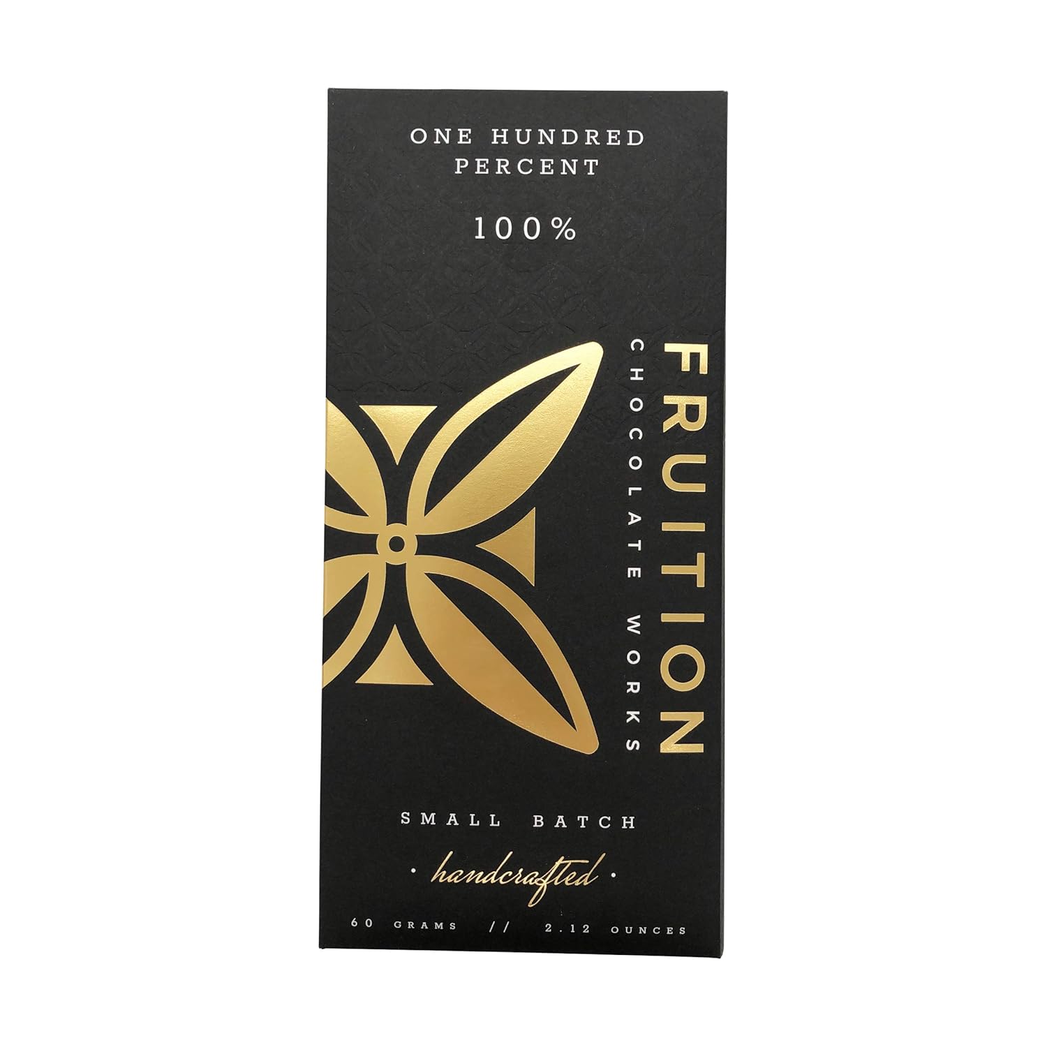FRUITION CHOCOLATE WORKS 100 Dark Chocolate Bar, 2.12 OZ
