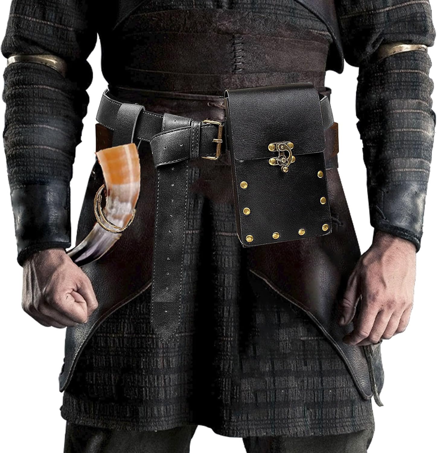 Belt Pouch Waist Bag Fanny Pack Steampunk Phone Holder Casual Medieval Renaissance Cosplay Costume Accessories (1Classic-Black) image 2