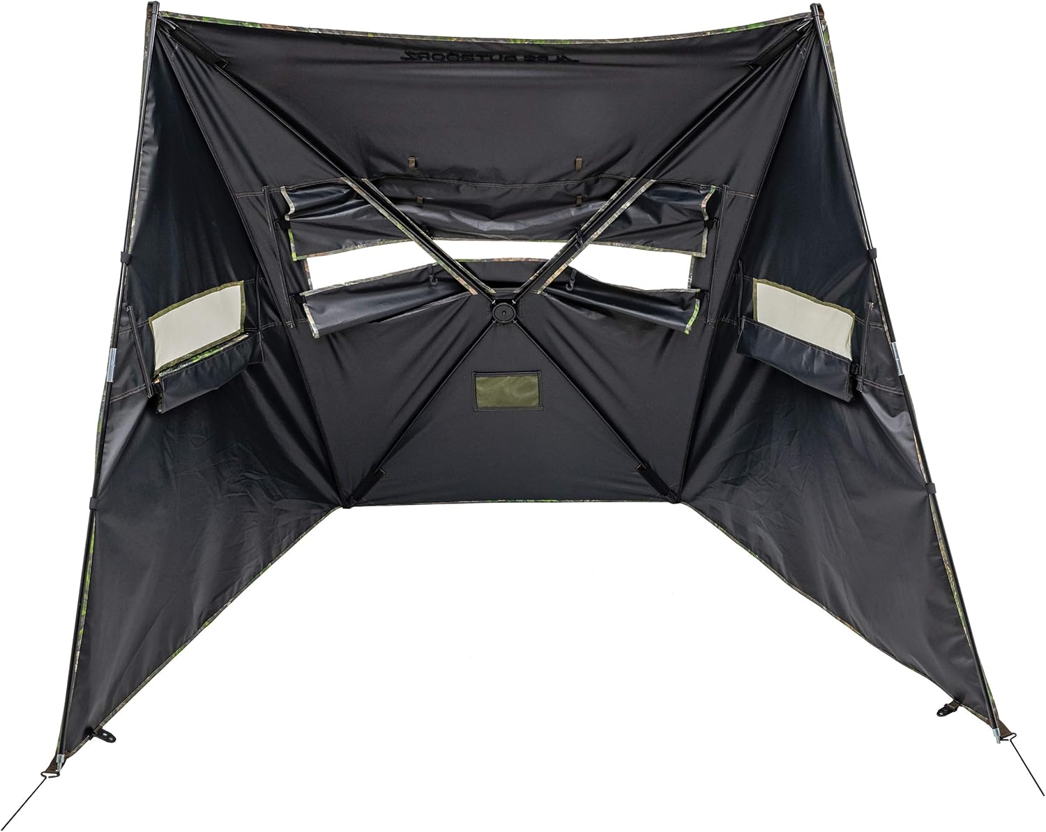 ALPS OutdoorZ Dash Camo Panel Hunting Blind with Hybrid 2 Person Ground Pop Up Design for Quick Deployment, Wide Window, and Interior Mesh Pocket