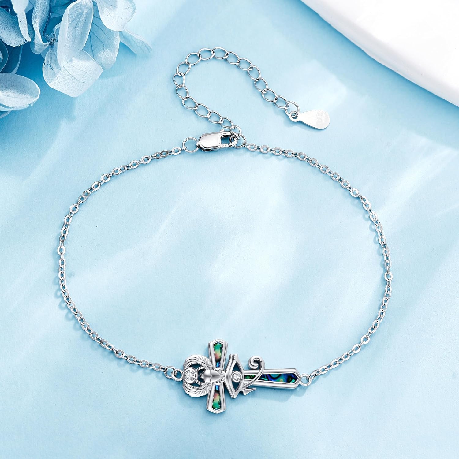 YAFEINI Sterling Silver Bracelet Saint/Highland Cow/Mushroom/Horseshoe/Hummingbird Jewelry for Women
