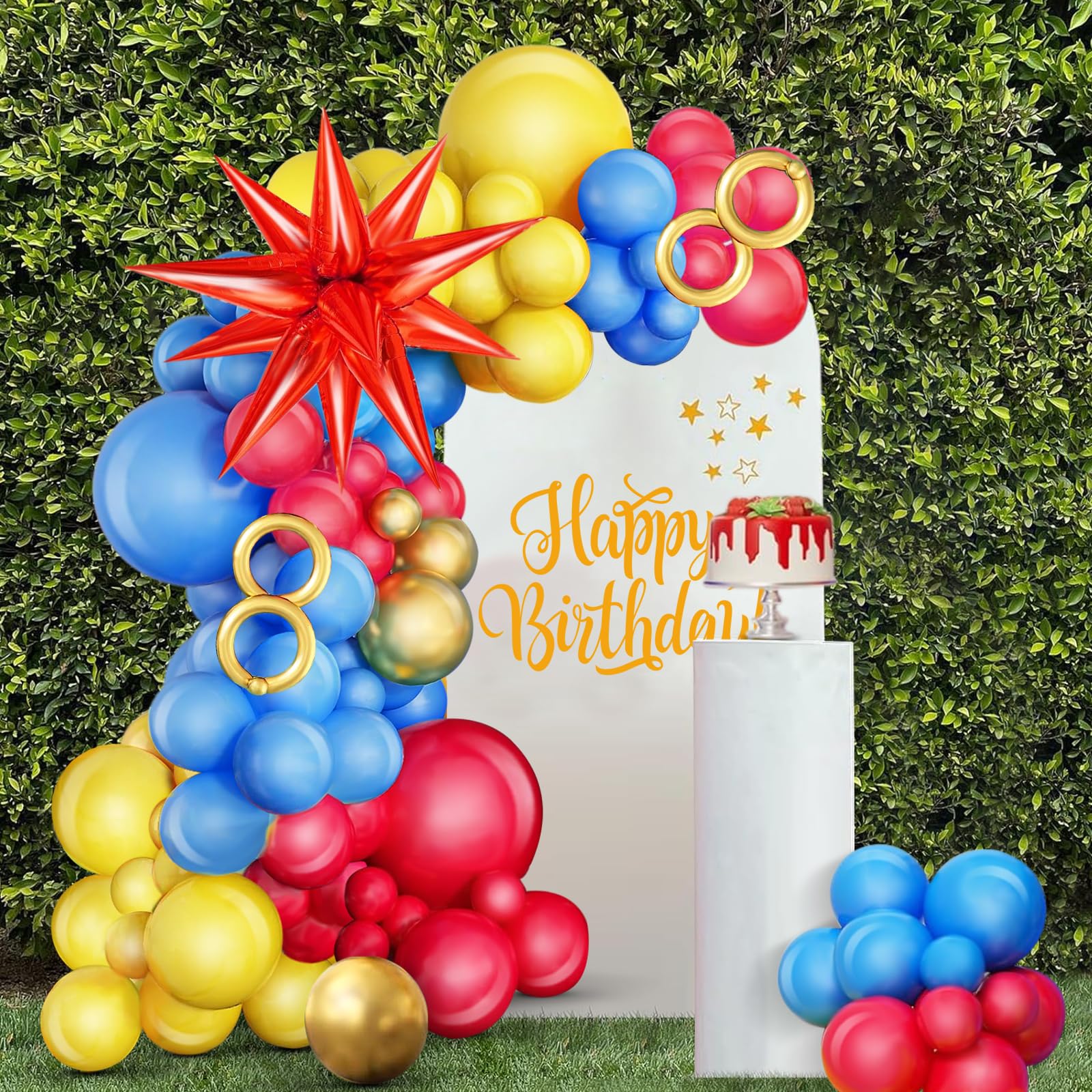 Amazon.com: Red Blue Yellow Balloon Arch Kit, Balloons Garland Kit