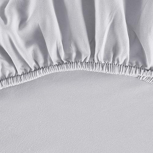 Miniatura 5 de BLC - Sábana bajera de microfibra tamaño individual, 1 unidad, sábana bajera de 1800 hilos, doble cepillado, transpirable y refrescante con bolsillo