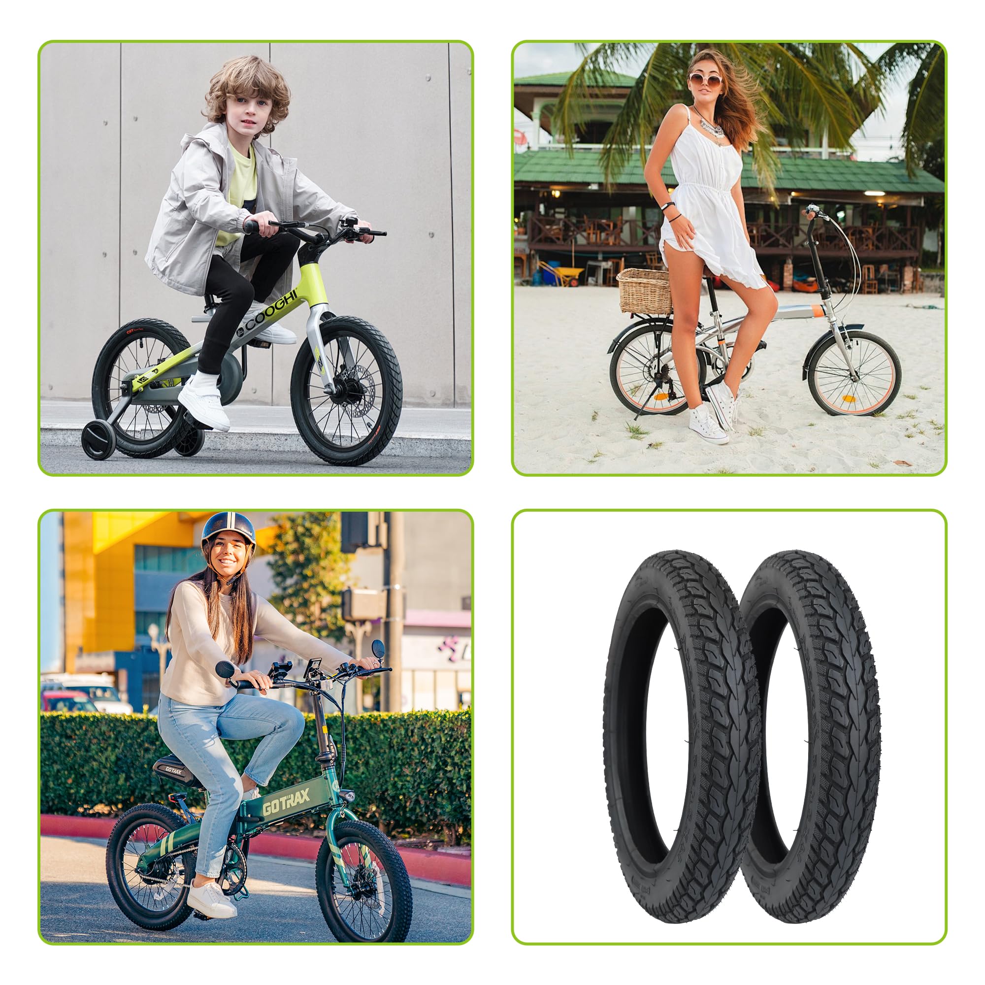 Pack de 2 neumáticos de 14 pulgadas, 14 x 2,125 cm, revestimiento 57-254 Plus, 2 unidades, tubo de 14 pulgadas, 14 x 1,75/2,125 AV32 mm, válvula E-Bike Tire/Kids Bike Tire