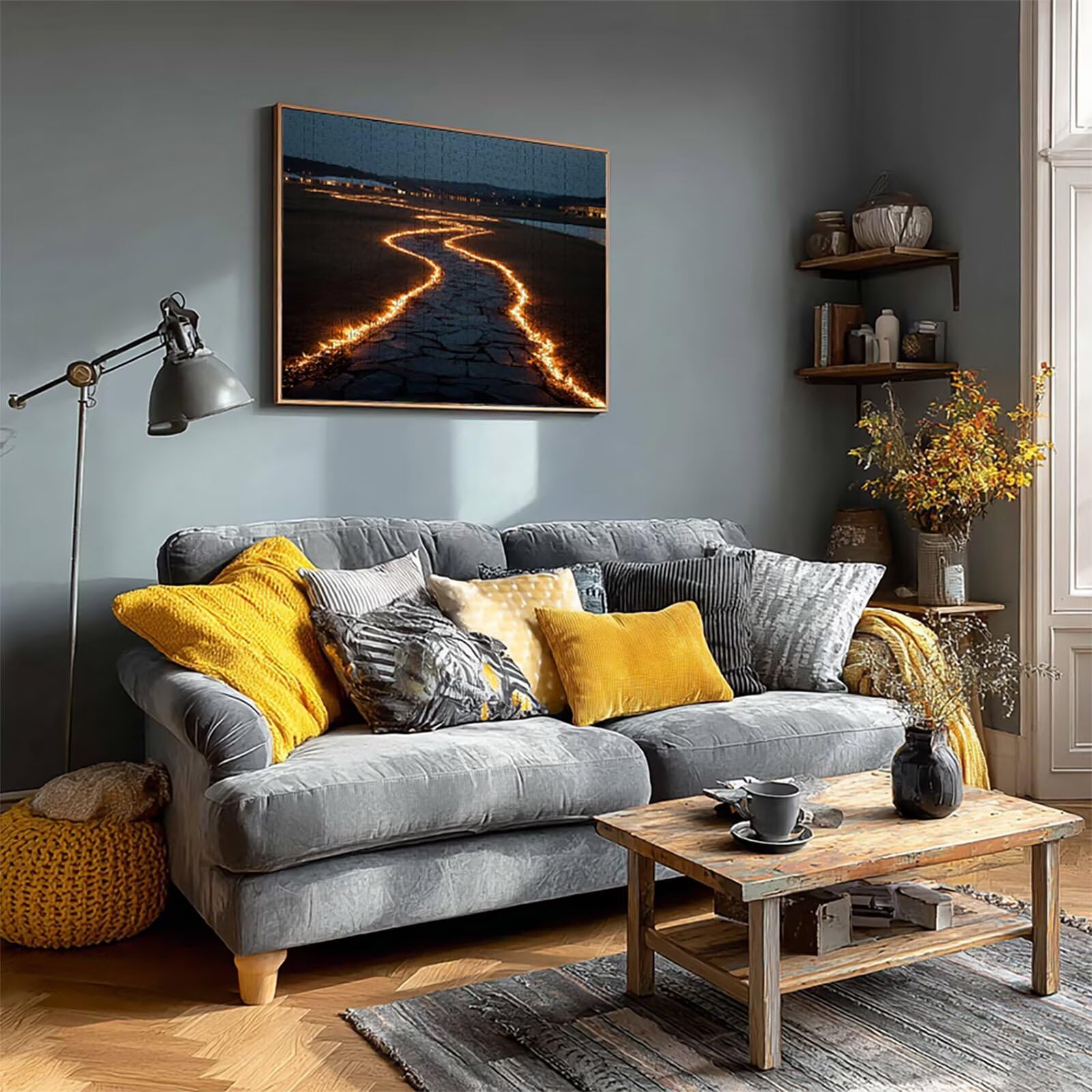Puzzle 2000 elementów dla dorosłych, widok nocny, drewniane puzzle, 99 x 71 cm, części ściśle do siebie pasują, dla mężczyzn kobiet starszych seniorów, dekompresyjna, letnia dekoracja, prezenty