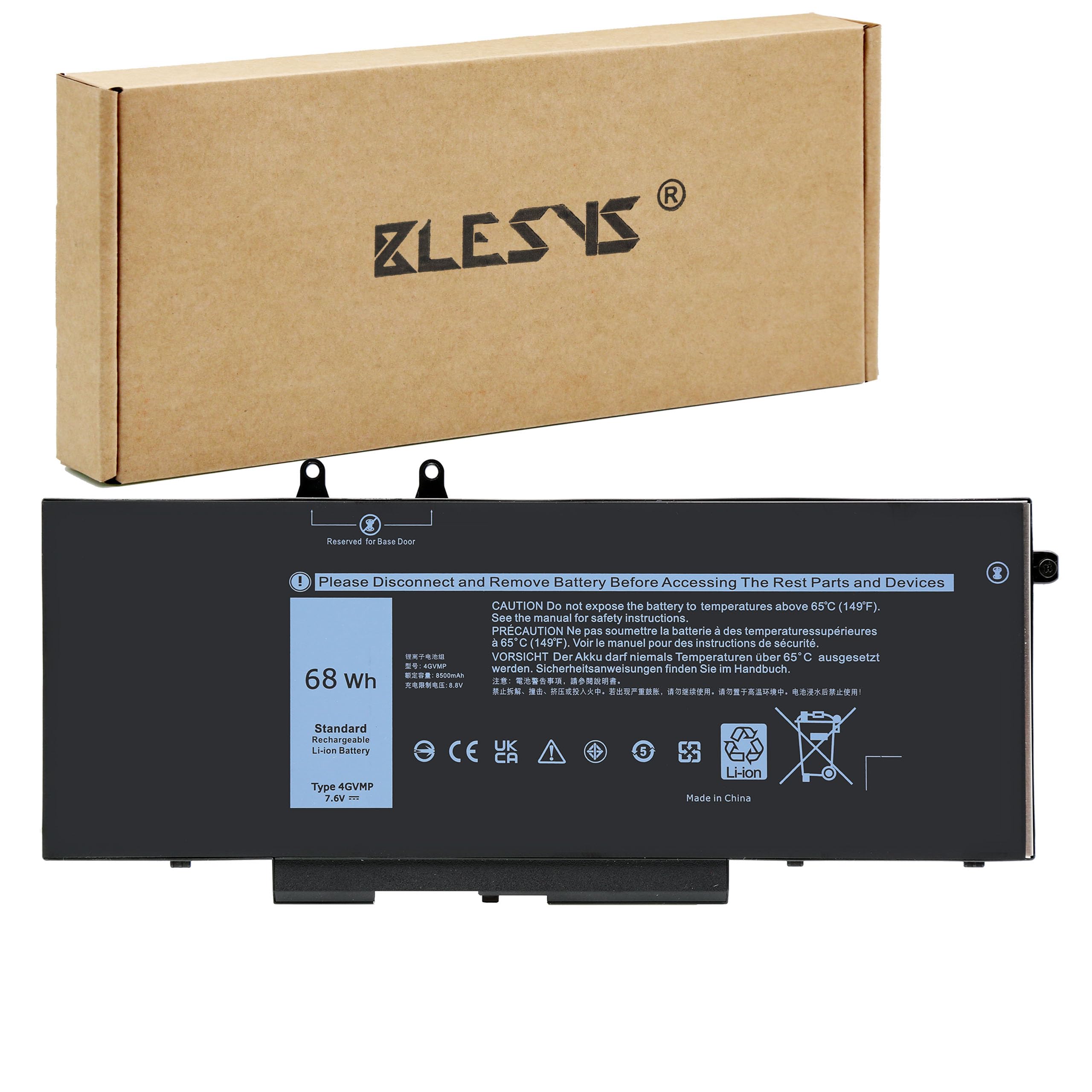 68Wh 4GVMP Batterie pour Dell Latitude 5400 5500 E5400 E5500 Precision