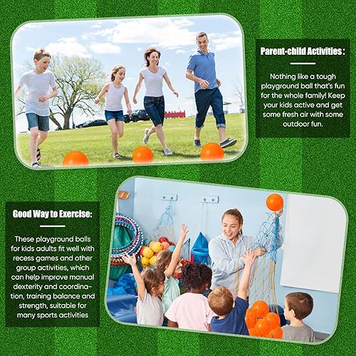 Miniatura 6 de Hanaive 6 pelotas inflables de goma de 10 pulgadas con bomba y bolsa de almacenamiento, Kickball hinchable para adultos, deportes al aire libre