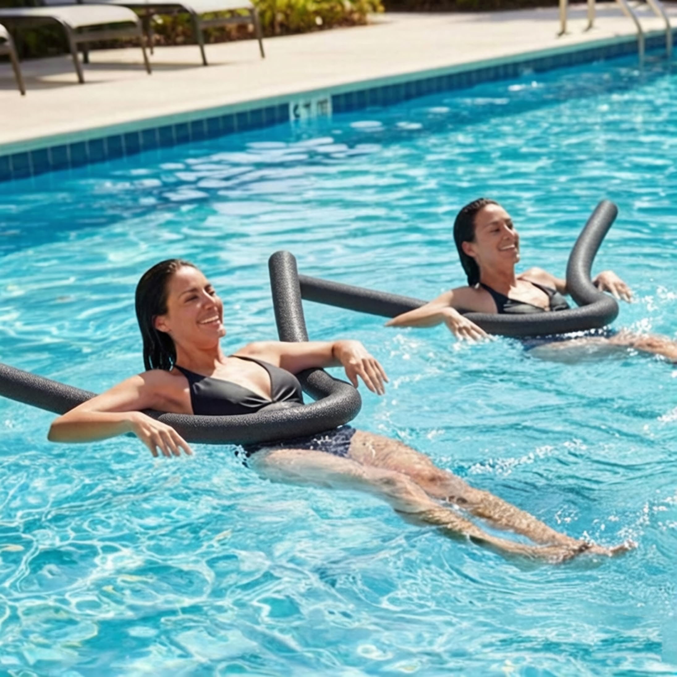 Black Pool Noodles, Paquete de 3 Espuma Hueca de 52 Pulgadas | Estructura flotante liviana, ideal para fiestas en la piscina, adecuada para todas las edades