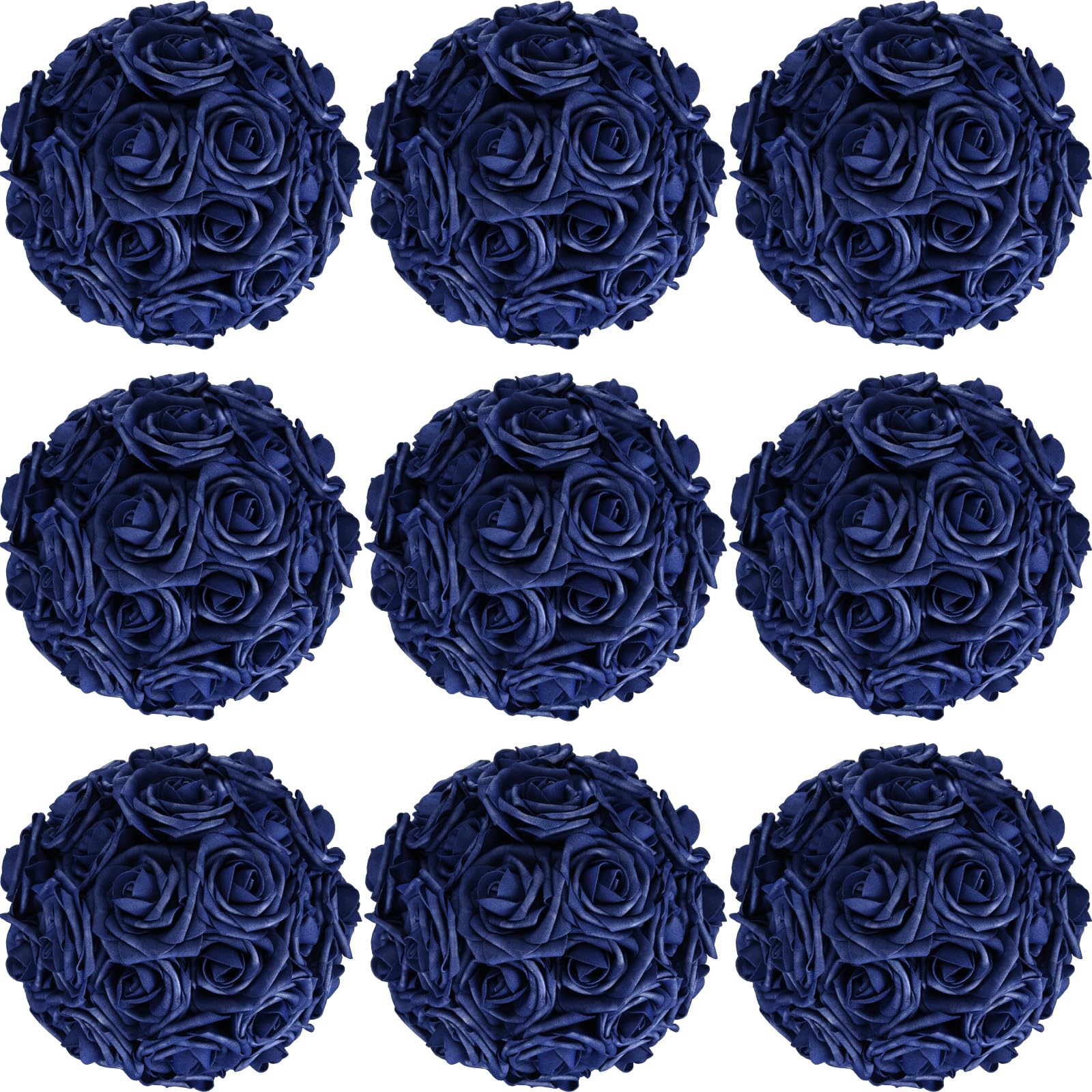 Photo 1 of Tigeen 200 Pack Navy Blue Artificial Foam Rose Flowers with Stems