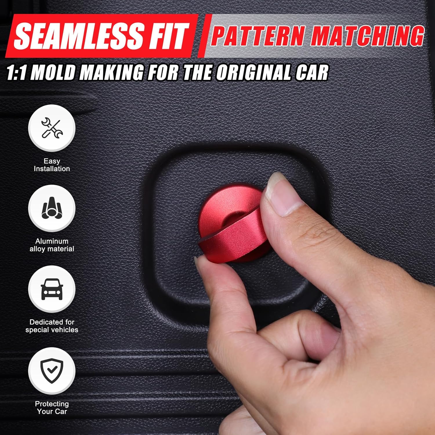 for Hummer EV Accessories Cargo Trunk Bag Hook Kit 4PCS Aluminum Rear Trunk Boot Cargo Net Hooks Ring Loop Hanging Replacement for Hummer EV SUV 2024 2025+ (Red)