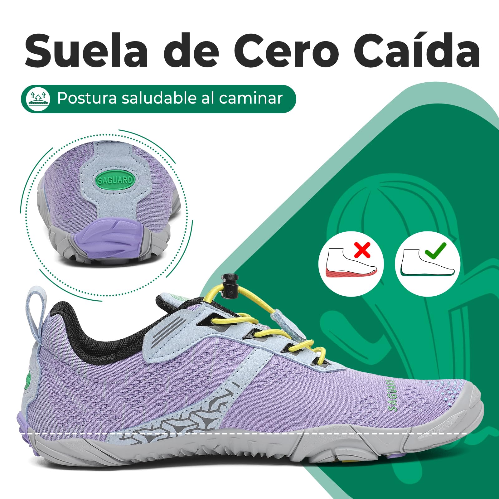 SAGUARO Punto Barefoot Zapatillas Minimalistas Hombre Mujer Gr.36-48 — view 4
