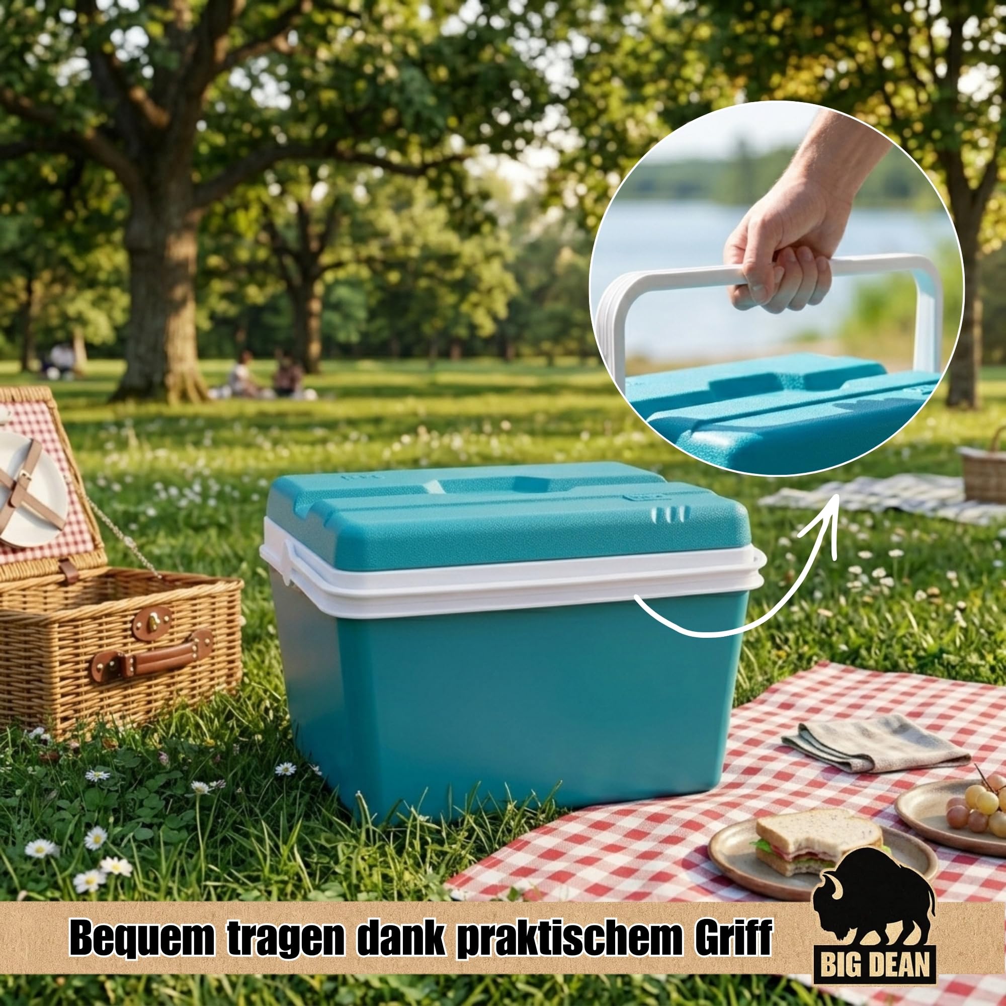 BigDean Kühlbox groß 35 Liter hält Lange kühl