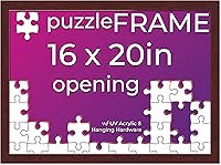 Vista 31 de Poster Palooza Kit de marco de rompecabezas de 20 x 27 pulgadas, incluye hojas de pegamento para rompecabezas, marco de madera marrón