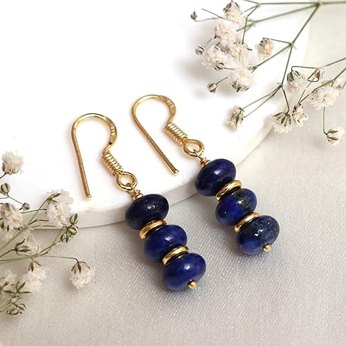 Vista 105 de Gempires Lightweight Beaded Earrings Handmade Gemstone Jewelry Hypoallergenic Gold Plated Dangling Earrings For Women