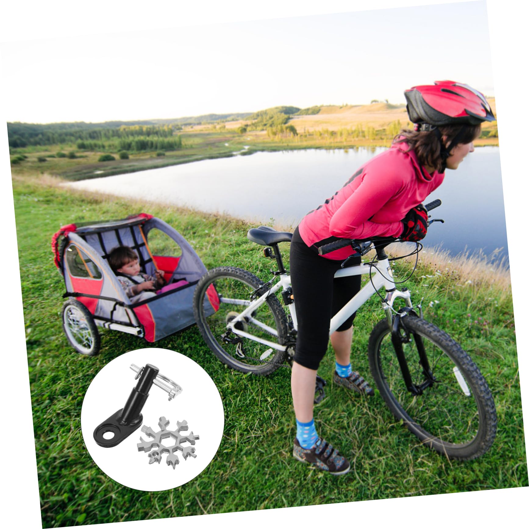 Yardwe Professional Bike Trailer Mounting Adapter Trailer Hitch Connector for Bike Parts and Supplies