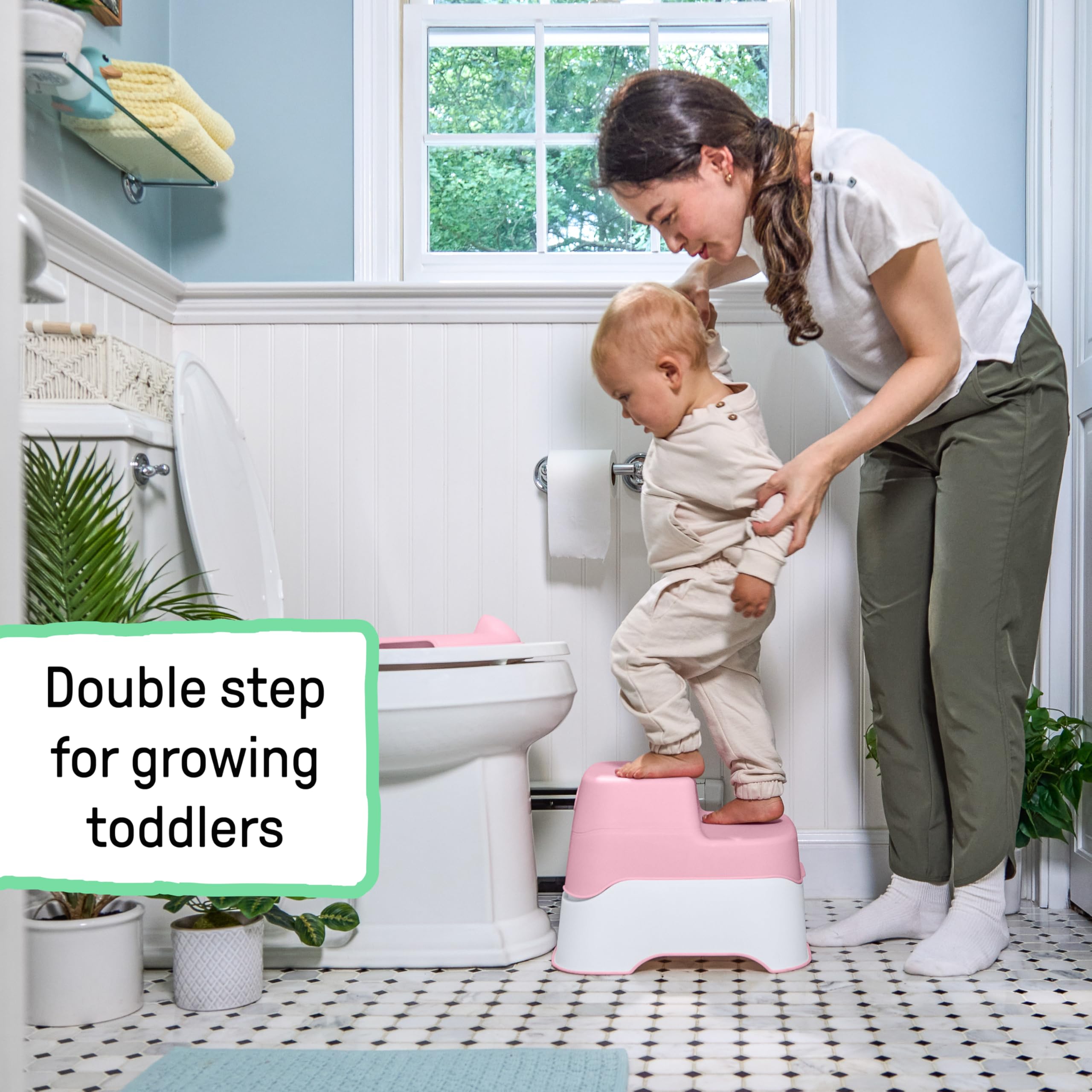 Ingenuity Prepare to Potty system 3 w 1 – nocnik, góra, stołek, łatwy montaż, różowy, dla dzieci w wieku od 18 miesięcy