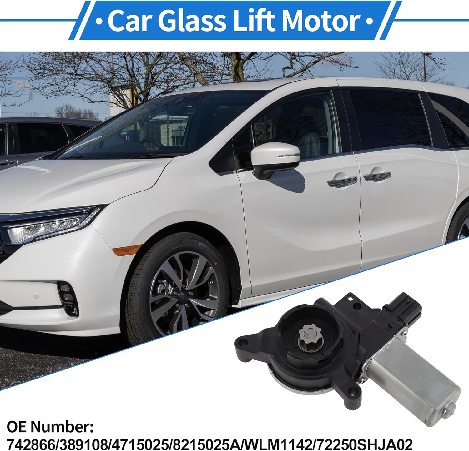Front Left Driver Side Power Window Regulator Lift Motor for HONDA ODYSSEY 2005-2010 No.742866/389108 Car Window Glass Lift Motor