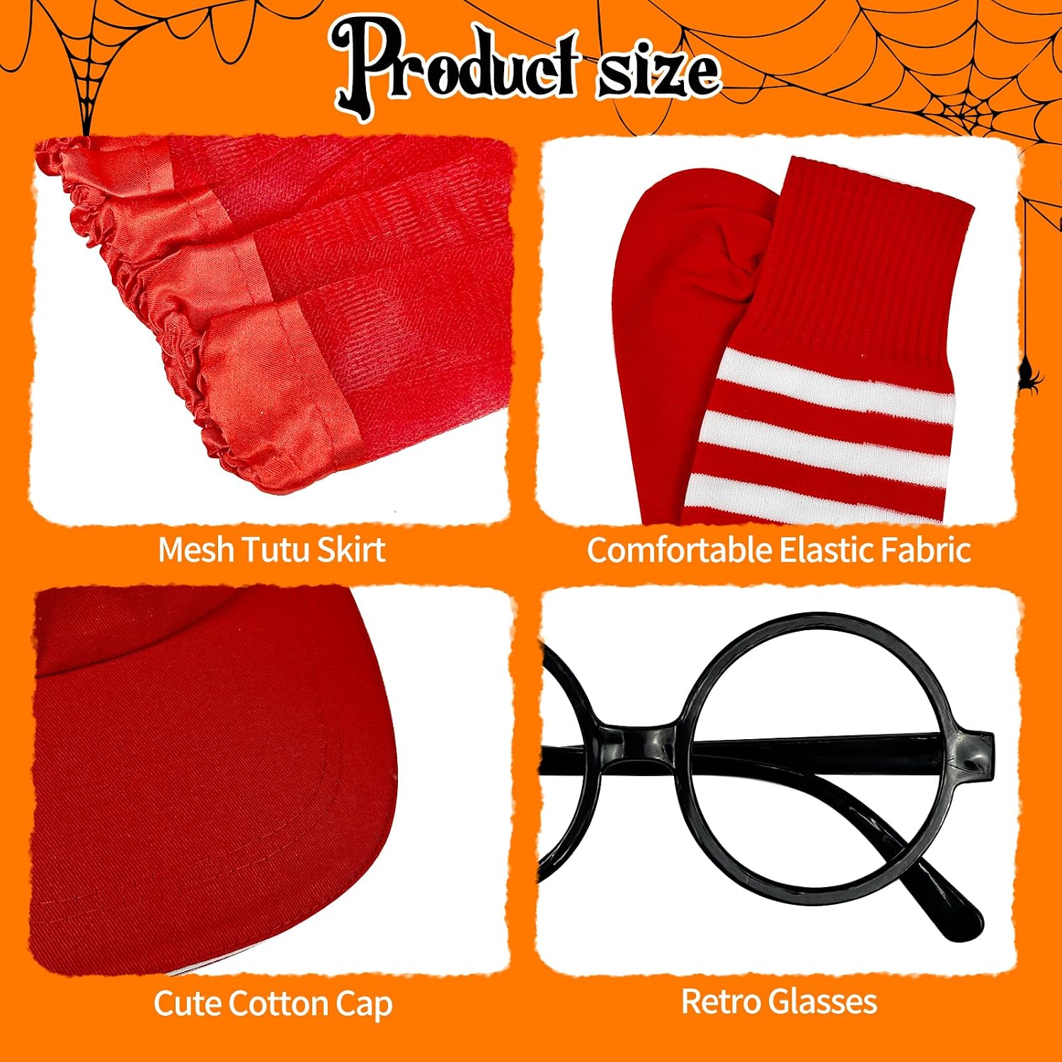 14 Pieces Chipmunks Costumes Set Include Chipmunk Ears Headband Tails Tutu Skirt Striped Knee-High Socks