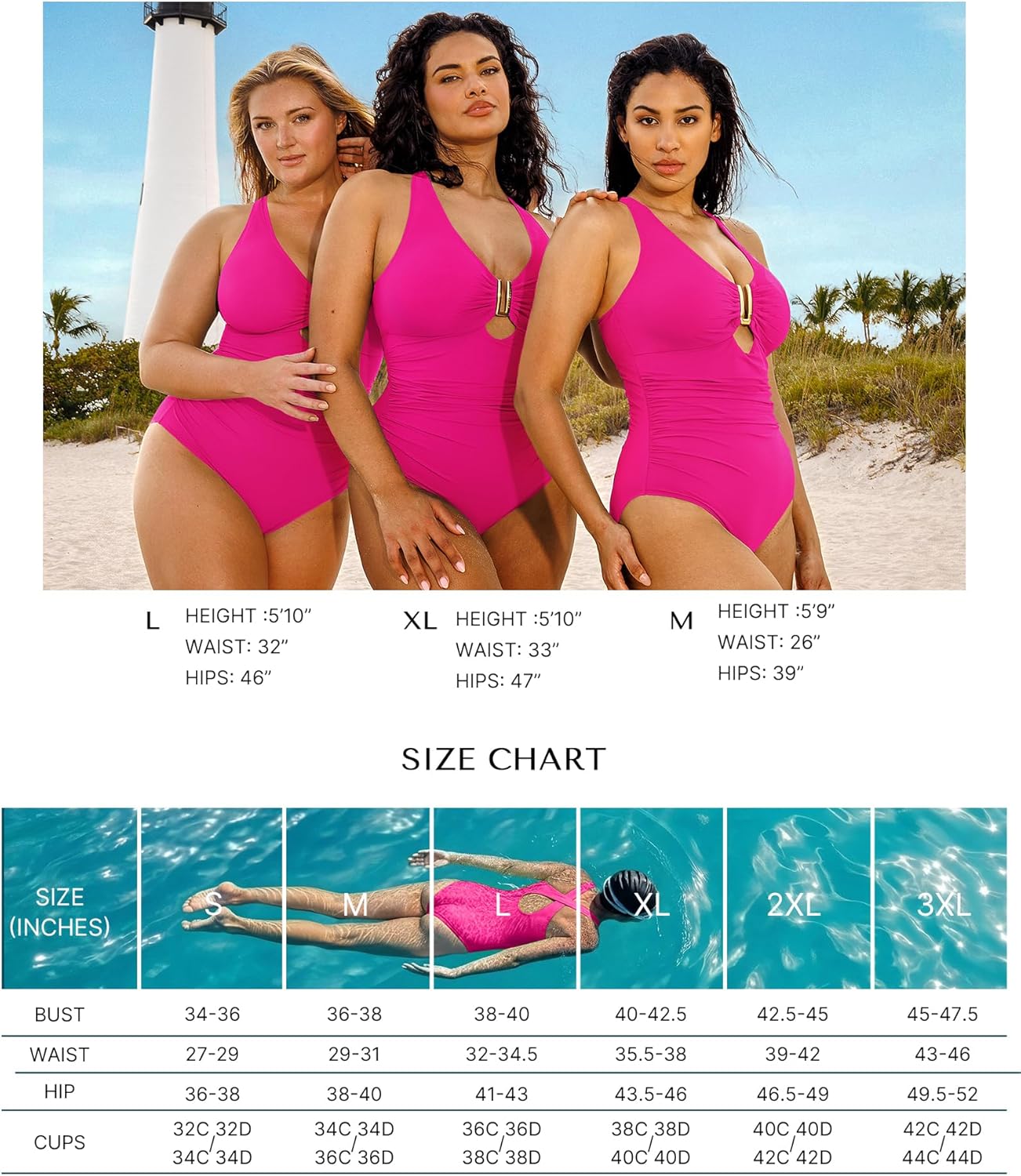 SHAPELLX Tummy Control Swimsuits One Piece V Neck Slimming Bathing Suit for Women Cutout Ruched Shapewear Swimwear - Image 6