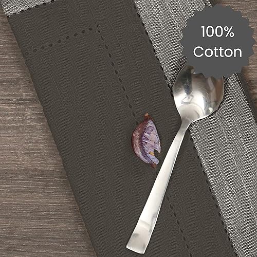 Miniatura 3 de Cotton Clinic Juego de 12 servilletas de tela de punto vainica, 100% algodón, 20 x 20 pulgadas, ultra suaves, absorbentes, calidad de hotel,