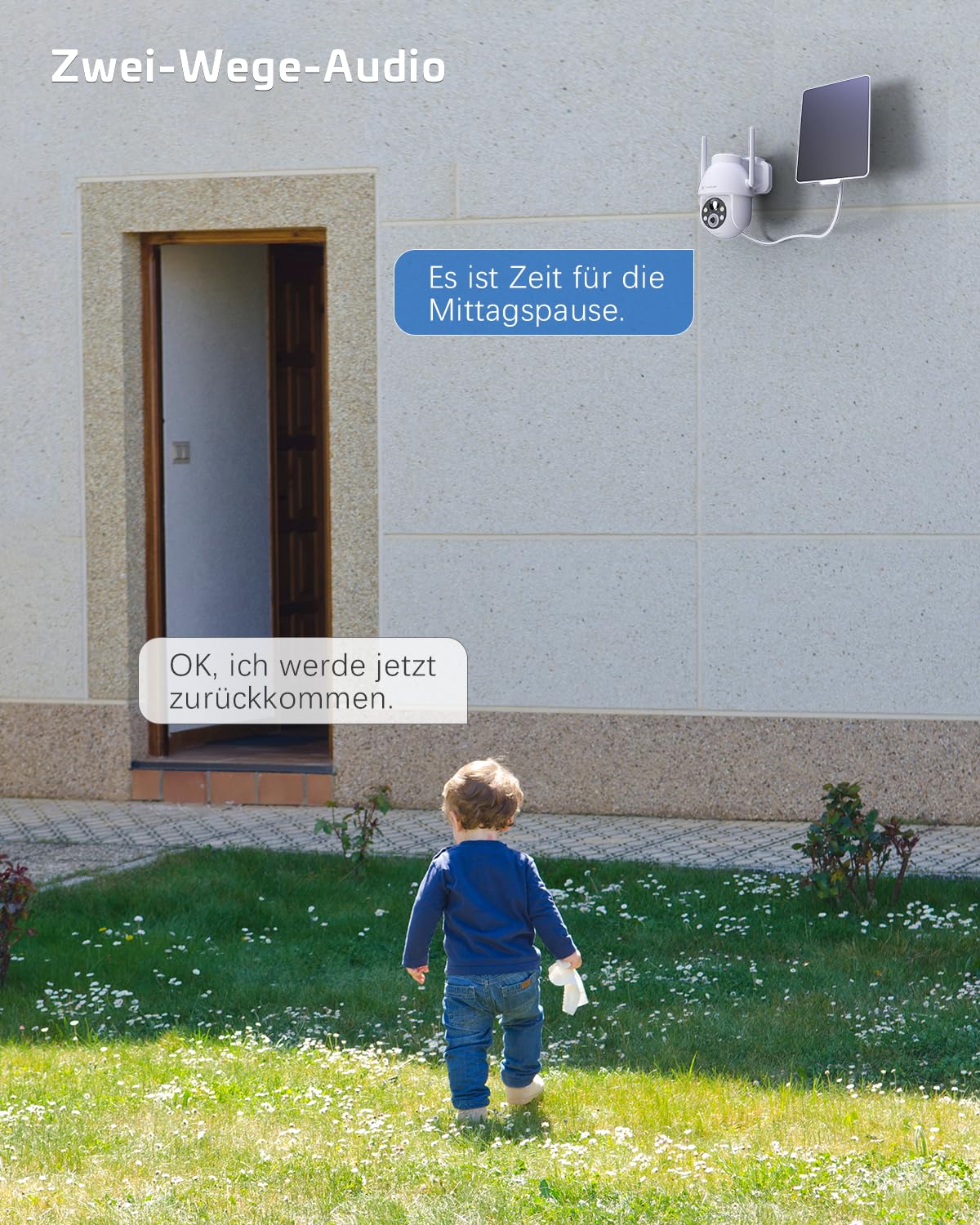 COCOCAM 2PCS 2K Überwachungskamera Aussen Akku WLAN, Solar Kamera Outdoor, Außenkamera kabellos mit AI-Mensch-Erkennung, Farbige Nachtsicht, Alexa-kompatibel, 2-Wege-Audio