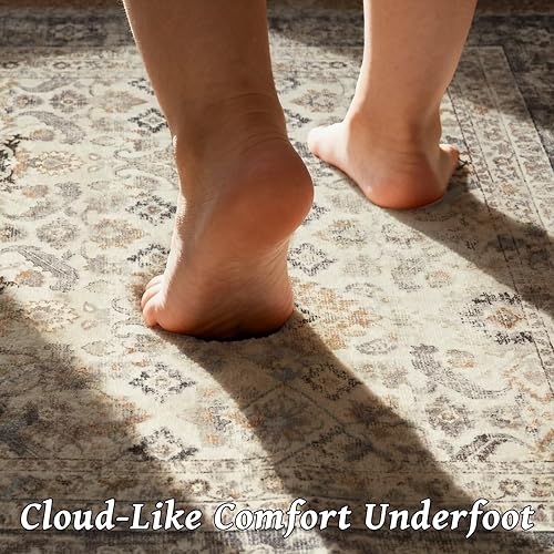 Miniatura 4 de Alfombras lavables de 10 x 14 pies para sala de estar, alfombras bohemias antideslizantes de silicona para dormitorio, comedor y oficina, alfombra