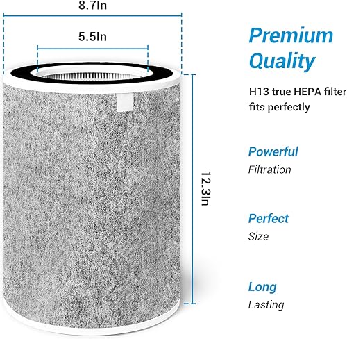 Miniatura 3 de HP201 HP202 Filtro de repuesto compatible con Shark Serie HP200 y purificador de aire HC502 MAX, filtro HEPA 3 en 1 de grado H13 que funciona para