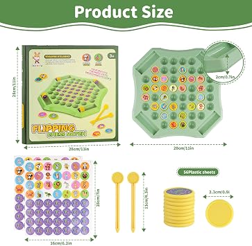 Flip Match Board Games - Intellectual Memory Flip Matching Game with 56 Chess, Memory Flip Games Chess Board for Kids/Family Game Night, Educational Toy for Children Christmas/Brithday - Animals