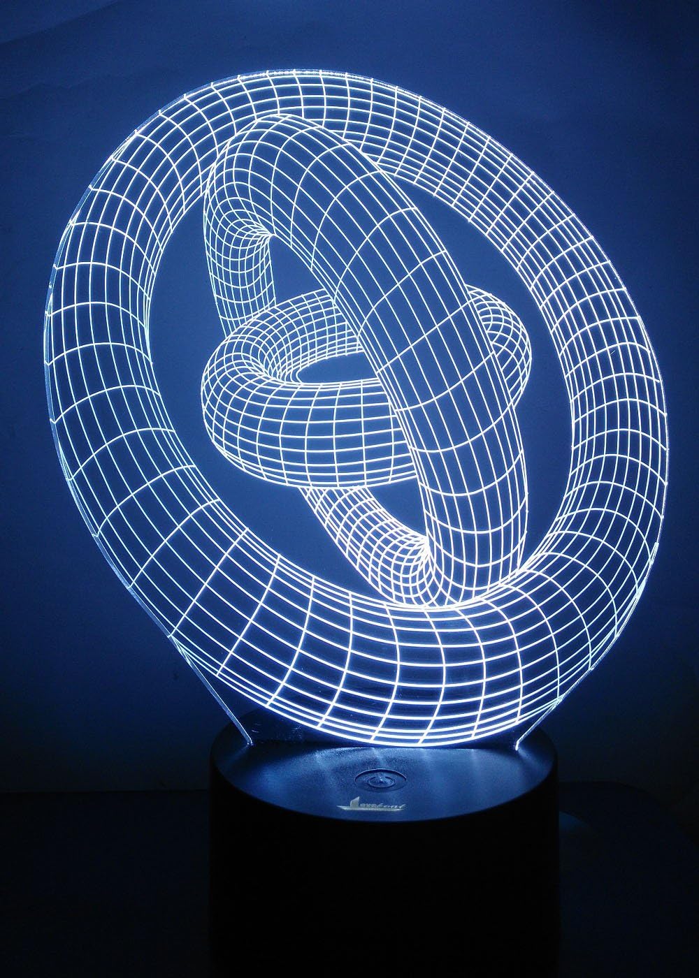 3D Ring Night Light LED Illusion Lamp Bedside Desk Table Lamp, Loveboat 7 Color Changing Lights with Acrylic Flat & ABS Base & USB Charger as Home Decor and A Best Gift (Rings-in-Rings)
