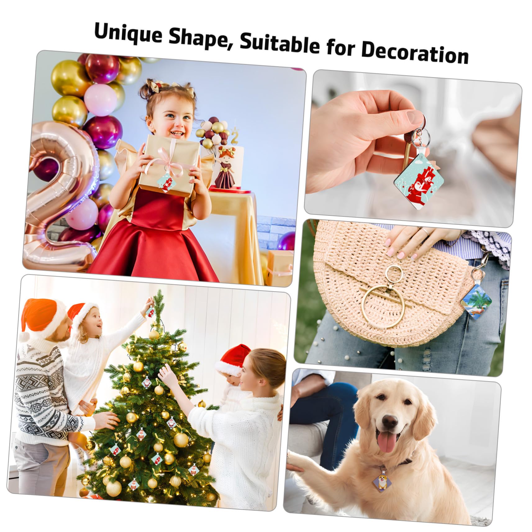 POPETPOP Llaveros Cuadrados y Doble Cara Set de 40 para Sublimación de Acrílico con Acabado Mate Ideales para Manualidades y Uso en Bolsos