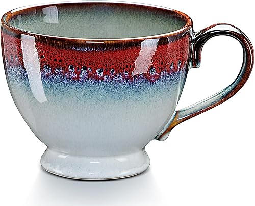 Miniatura 4 de LUXU Tazas de café de cerámica de 20 onzas, tazas grandes de té de café, 1 unidad, tazas de capuchino de porcelana, bonitos accesorios de barra de