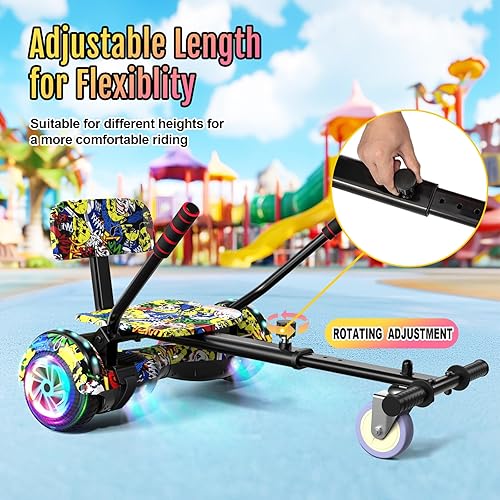 Miniatura 4 de Scooter Seat Attachment, Scooter with Go Kart for Kids Boys Girls Adults, LED Lights, Bluetooth(Include Go-Kart)