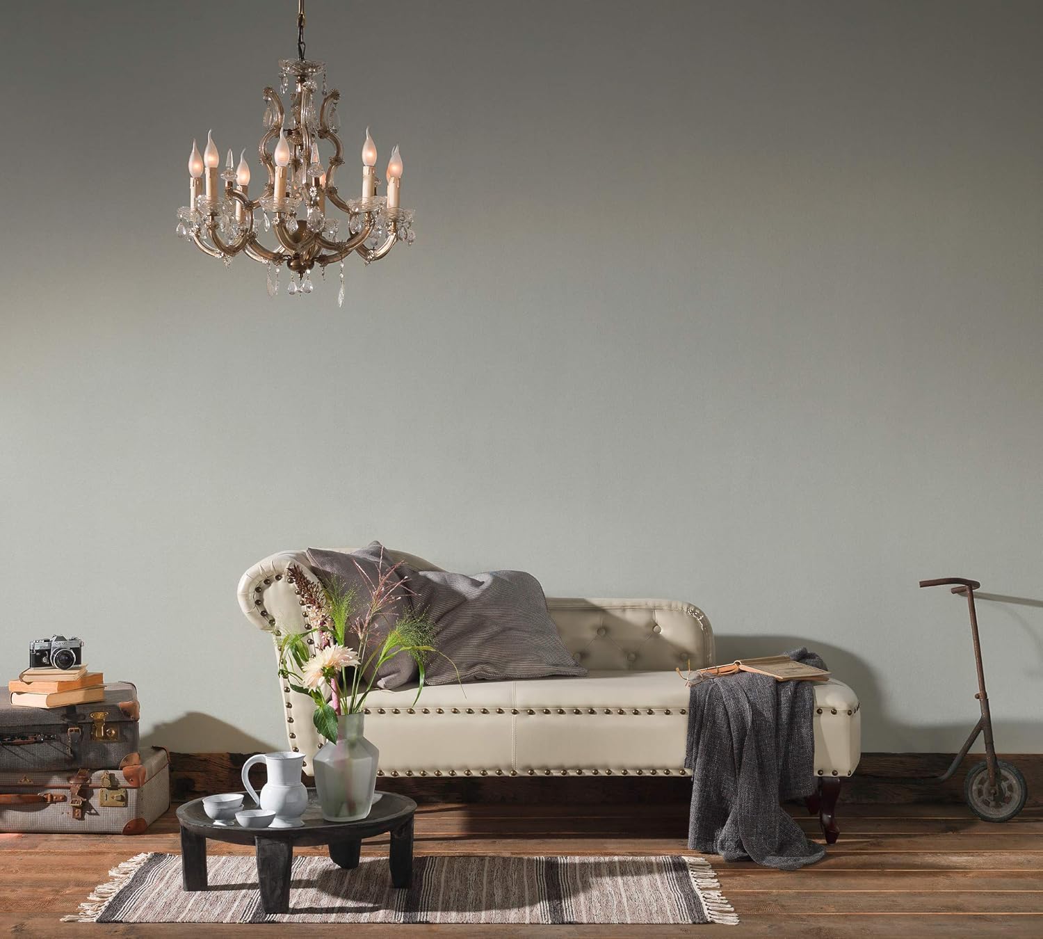 Livingwalls Non-Woven Diamonds plain wallpaper 10.05 m x 0.53 m gray 372722 37272-2, Grau, Metallic