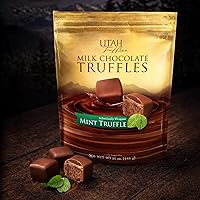 Vista 7 de Utah Truffles Trufas de chocolate con menta, trufas de chocolate con leche y menta, centro cremoso de tamaño de bocado, bolsa resellable de 16 onzas