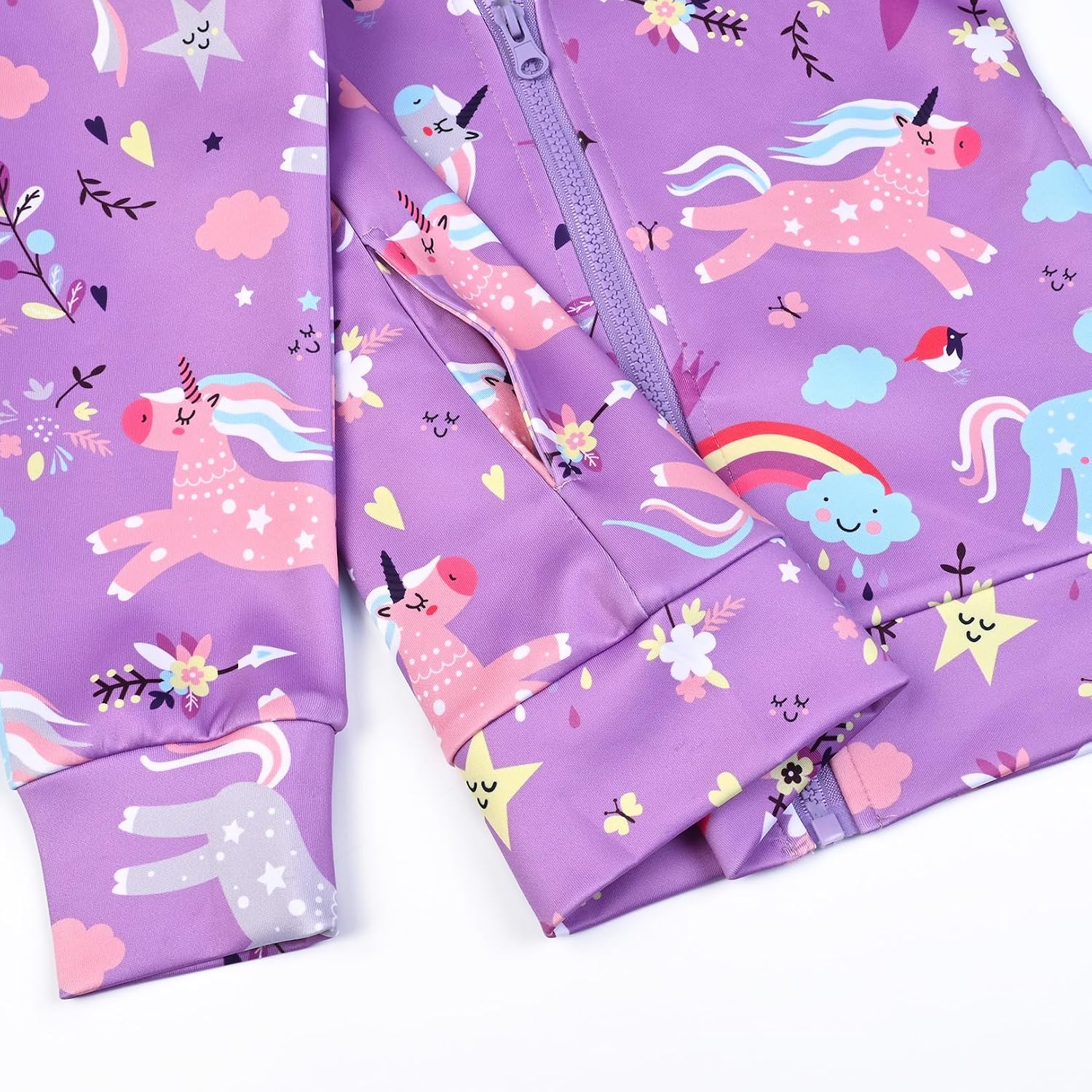 Girls Hoodie Unicorn Jacket Zip Up Sweatshirt Clothes with Pockets