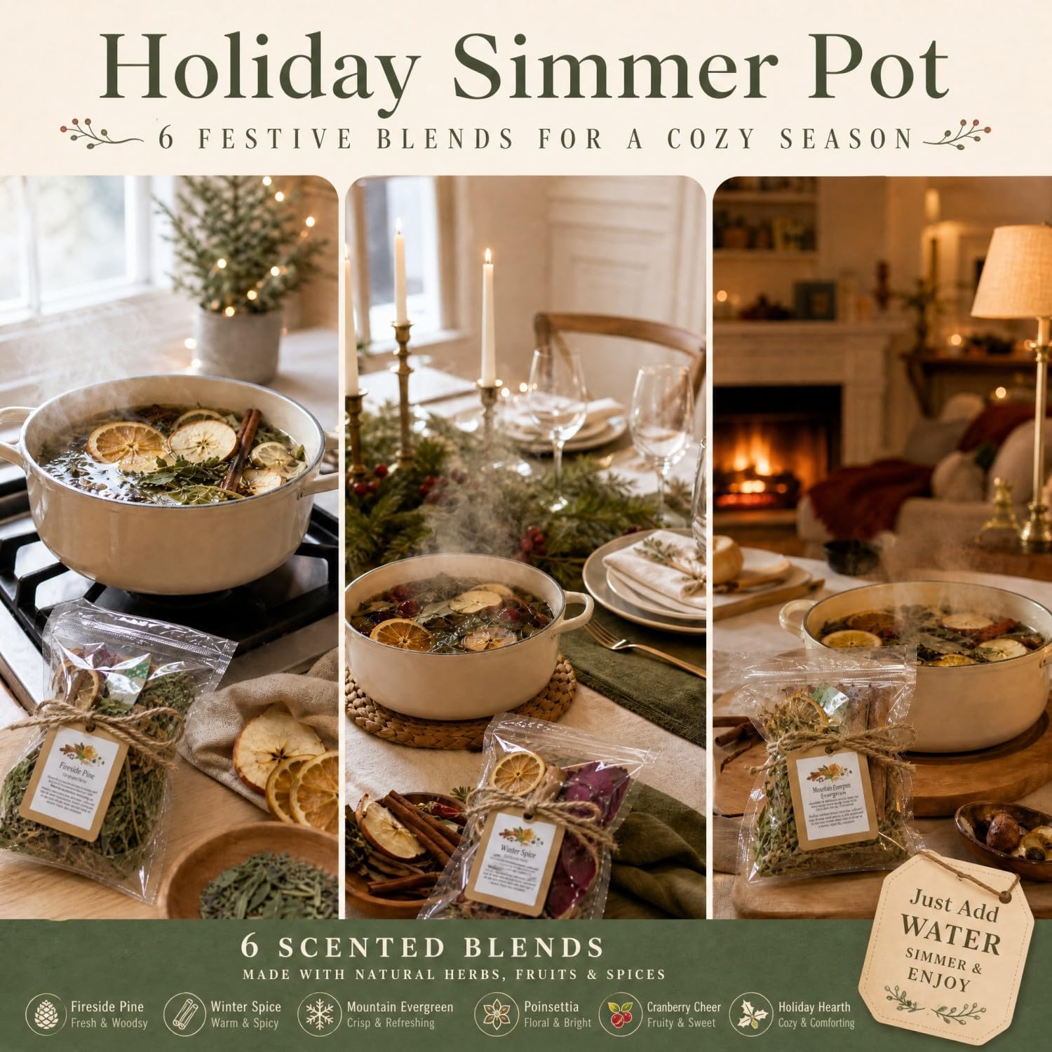 6 Pack Simmer Pot Mix Kits Fragrance Gift, Blessing