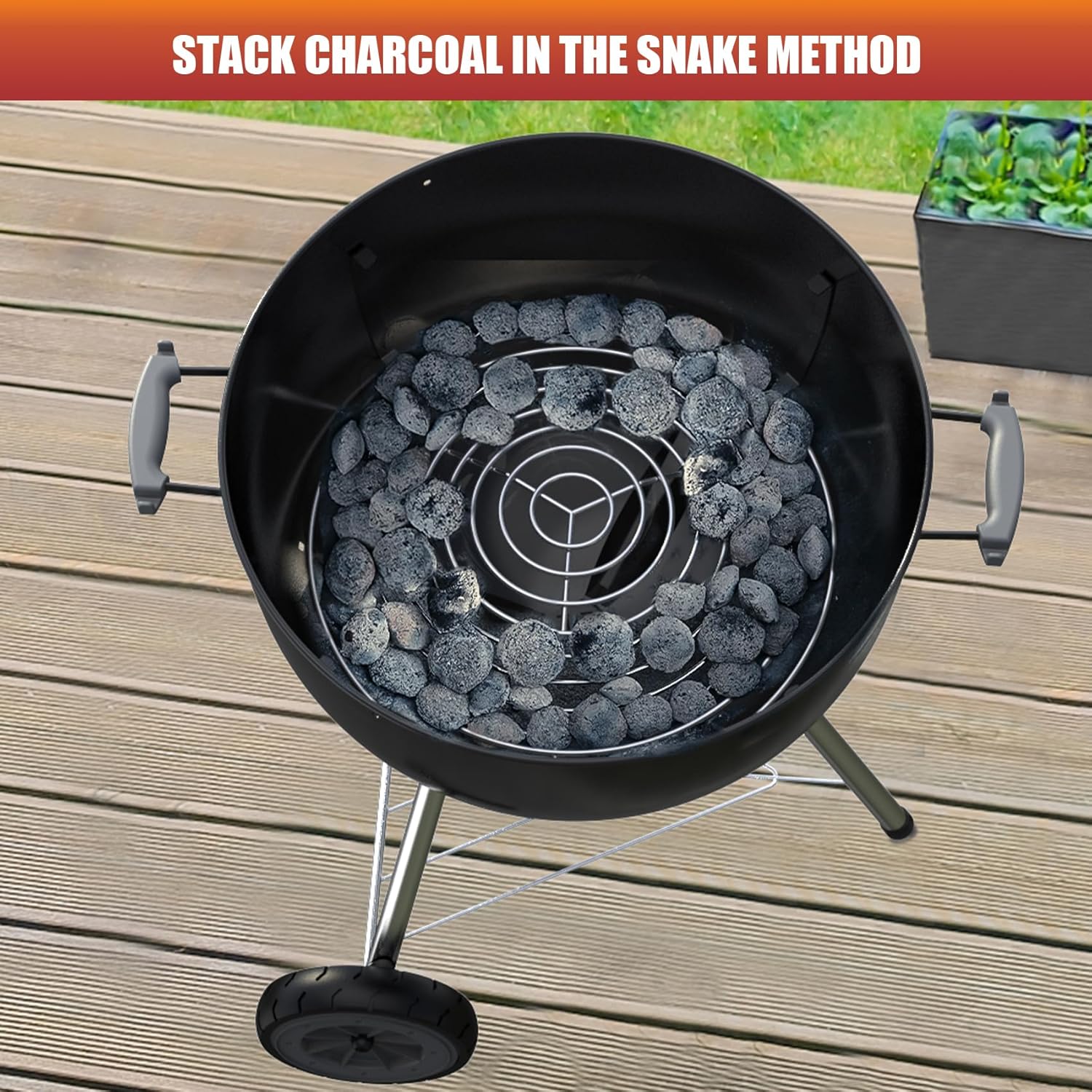 onlyfire Charcoal Grate Fire Grate, BBQ High Heat Charcoal Plate for Weber 22" Kettle Grills and Other Similar Size Grills