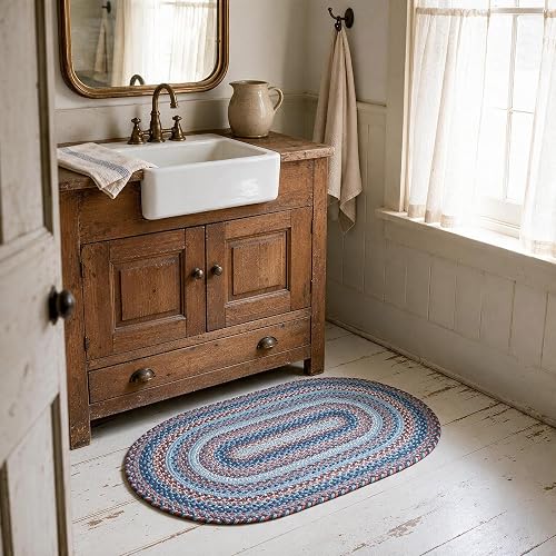 Homespice Cape Cod Oval Rug for Entryway and Country Kitchen Rug 2x3'