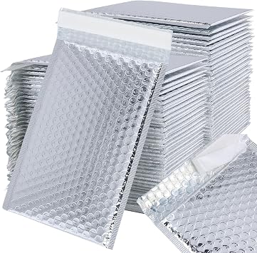 ZOENHOU 75 Pack 6 x 9 Inch Bubble Mailers Bulk, Bubble Mailer Poly Bags Padded Packaging Envelopes Silver Self Seal Envelope Mailers Waterproof Shockproof Foam Bag