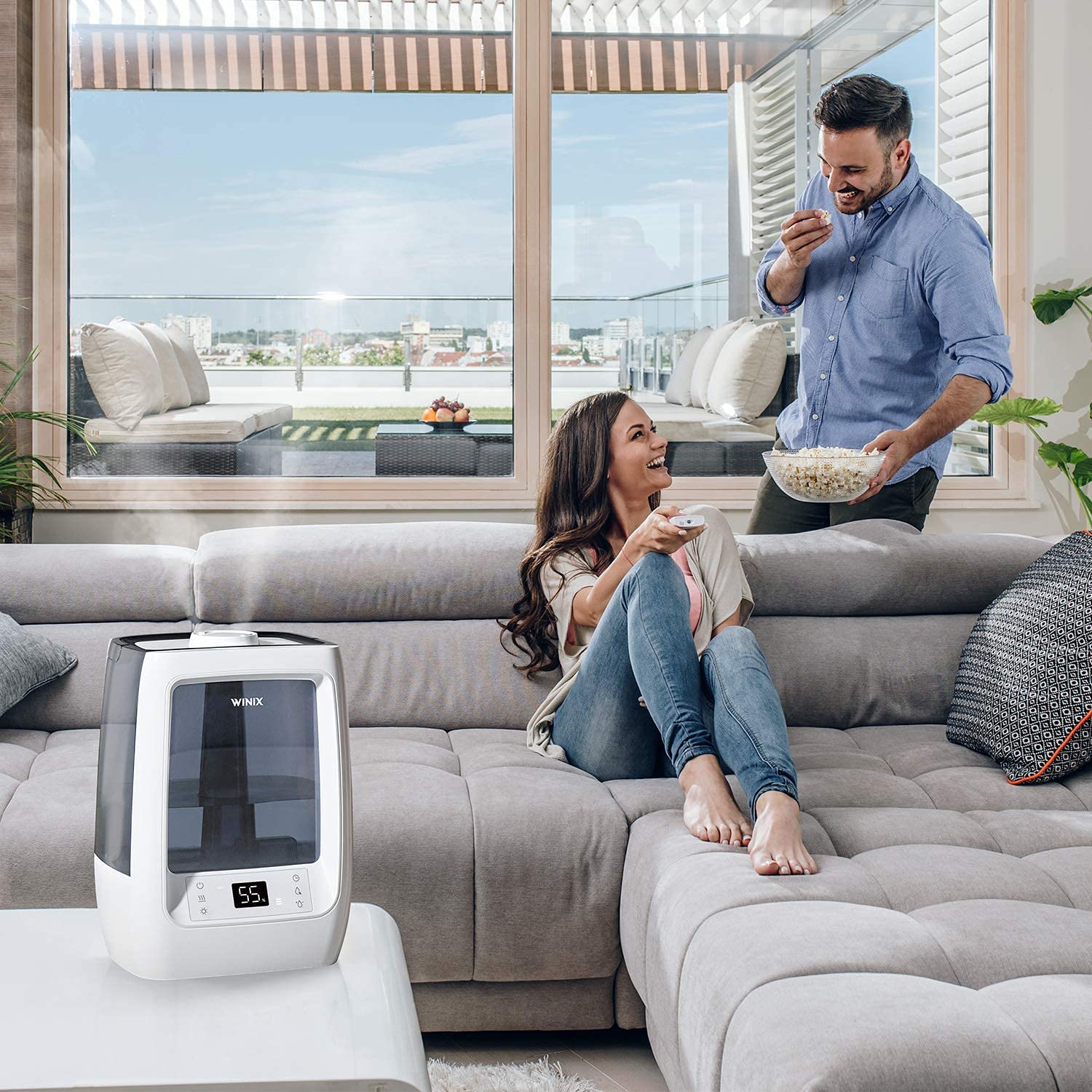 Winix L500. Humidificador Ultrasónico de 7.5L. Capacidad máxima 50m². Vapor cálido y frío, silencioso, luz nocturna. Capacidad de humidificación de hasta 400 ml/h.