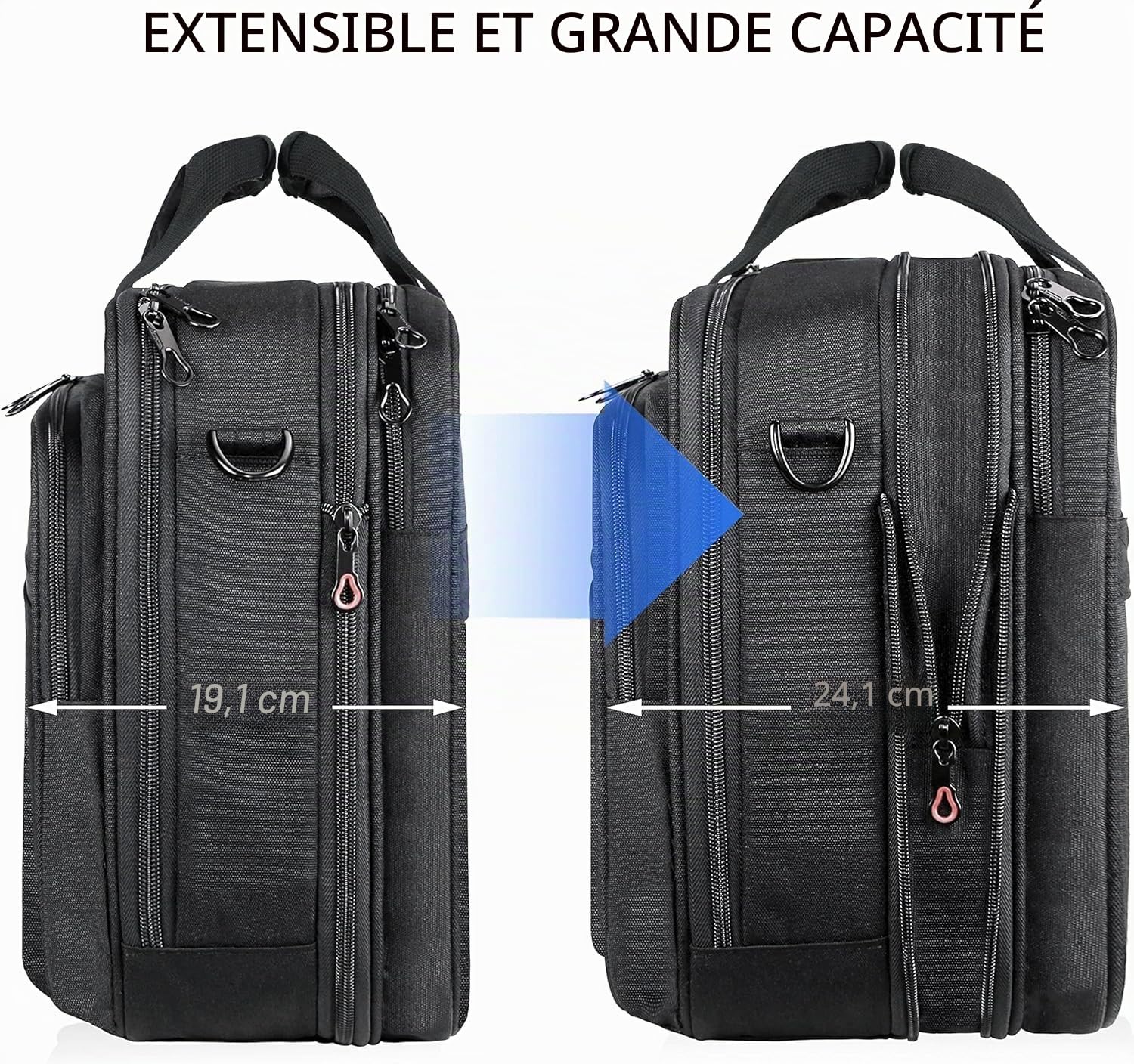KROSER 18" Sac à main Bandoulière pour Ordinateur Portable Porte-documents Élégant pour Ordinateur jusqu'à 17,3" Extensible Imperméable avec Poches RFID pour Hommes