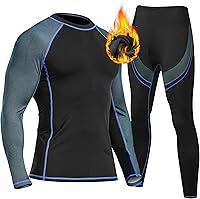 Vista 1 de UNIQUEBELLA Men's Thermal Underwear Sets Top & Long Johns Fleece Sweat Quick Drying Thermo Base Layer