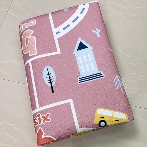 Miniatura 8 de Hopscotch - Alfombra de coche de 4 x 6 pies, alfombra de juegos para niños, alfombra rosa para dormitorio, sala de juegos, alfombra antideslizante