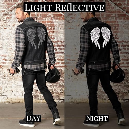 Miniatura 9 de Nixon Thread Co. (12.0 in), diseño de alas de ángel  bordado para planchar  Juego de 2 piezas  por Nixon Thread Co. (12 pulgadas) (negrogris)